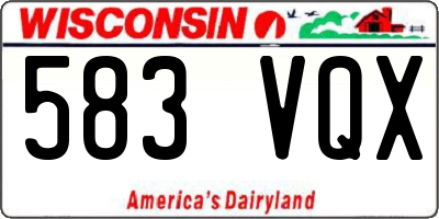 WI license plate 583VQX