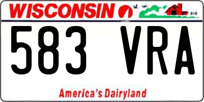 WI license plate 583VRA