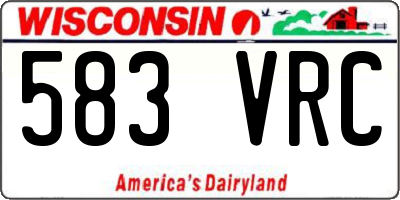 WI license plate 583VRC