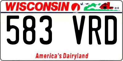 WI license plate 583VRD