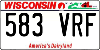 WI license plate 583VRF