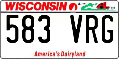 WI license plate 583VRG