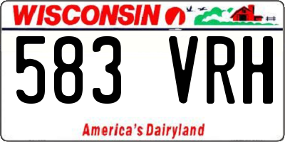 WI license plate 583VRH