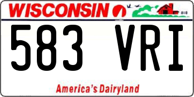 WI license plate 583VRI