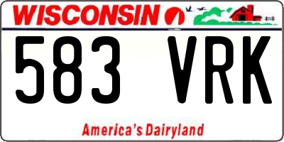 WI license plate 583VRK