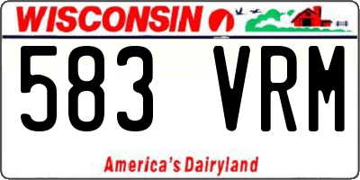 WI license plate 583VRM