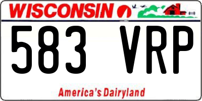 WI license plate 583VRP