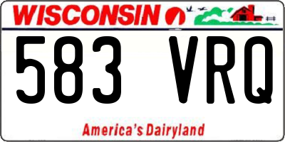 WI license plate 583VRQ