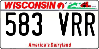 WI license plate 583VRR