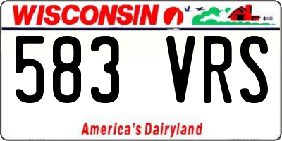 WI license plate 583VRS