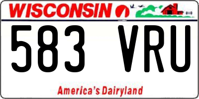 WI license plate 583VRU
