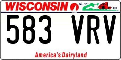 WI license plate 583VRV
