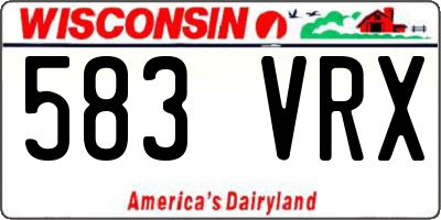 WI license plate 583VRX