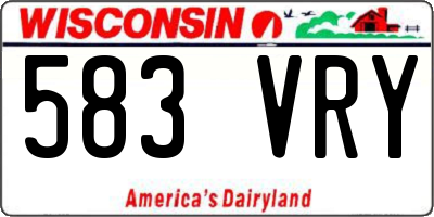 WI license plate 583VRY