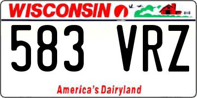 WI license plate 583VRZ