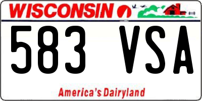 WI license plate 583VSA