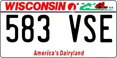WI license plate 583VSE