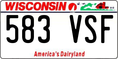 WI license plate 583VSF