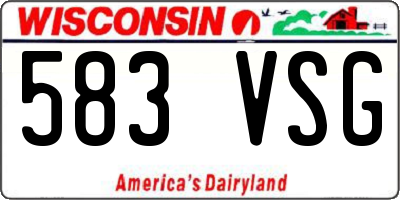 WI license plate 583VSG