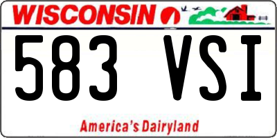 WI license plate 583VSI