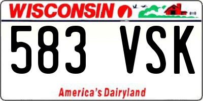 WI license plate 583VSK