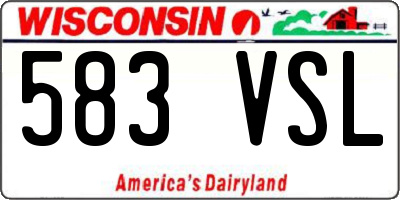 WI license plate 583VSL