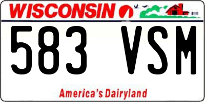 WI license plate 583VSM