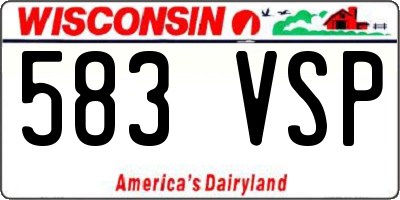 WI license plate 583VSP