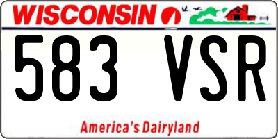 WI license plate 583VSR