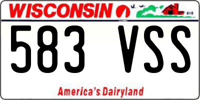 WI license plate 583VSS