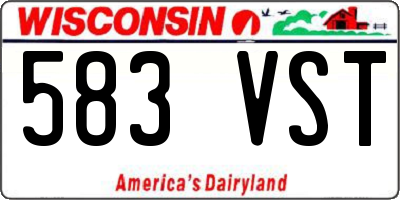 WI license plate 583VST