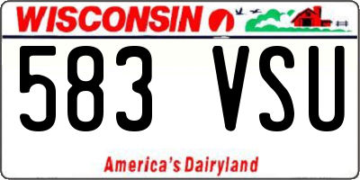 WI license plate 583VSU