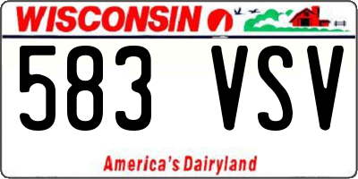 WI license plate 583VSV