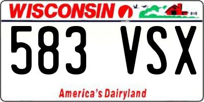 WI license plate 583VSX