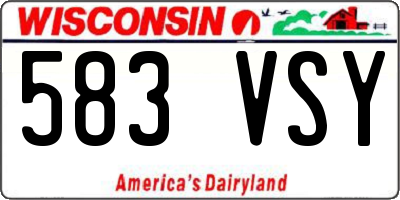 WI license plate 583VSY