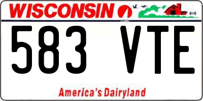 WI license plate 583VTE