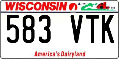 WI license plate 583VTK