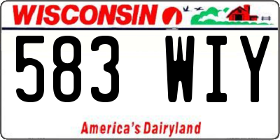 WI license plate 583WIY