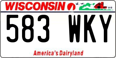 WI license plate 583WKY