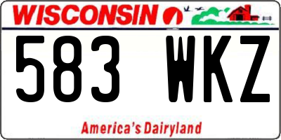WI license plate 583WKZ