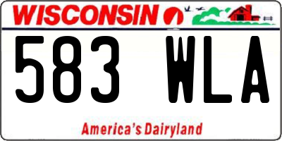 WI license plate 583WLA