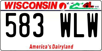 WI license plate 583WLW