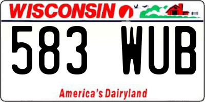 WI license plate 583WUB