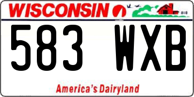 WI license plate 583WXB