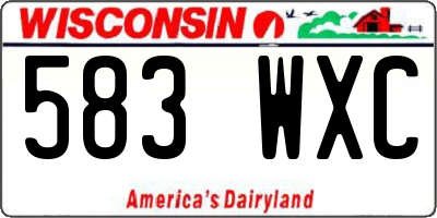 WI license plate 583WXC