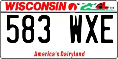 WI license plate 583WXE