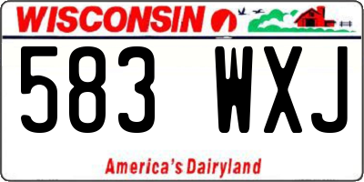 WI license plate 583WXJ