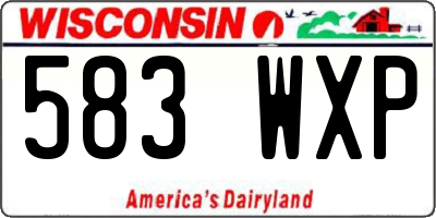 WI license plate 583WXP