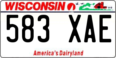 WI license plate 583XAE