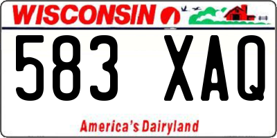 WI license plate 583XAQ